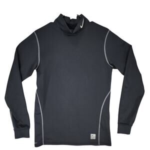 Nike Pro ThermaFit L Moc Neck Pullover Women Black White Compression Performance
